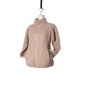 Champion Jacket Fleece High collar pocket Medium Pink athleisure